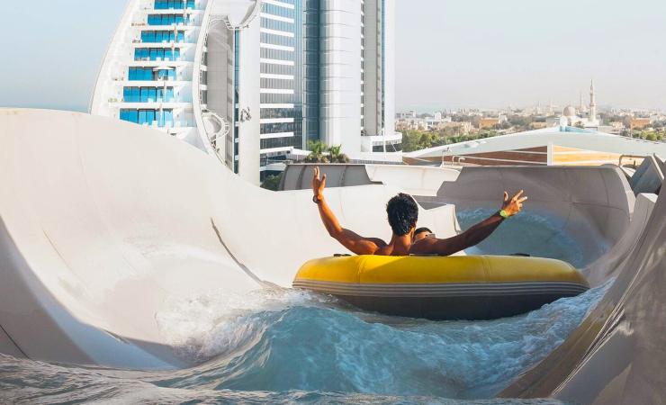 Atrakcie v aquaparku Wild Wadi pri Jumeirah Beach Hotel