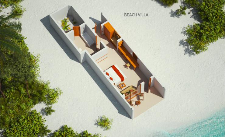 Pôdorys Beach Villa v Paradise Island Resort & Spa