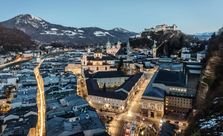 Salzburg - Čertovská družina v soľnej komore - Pohľad na mesto 